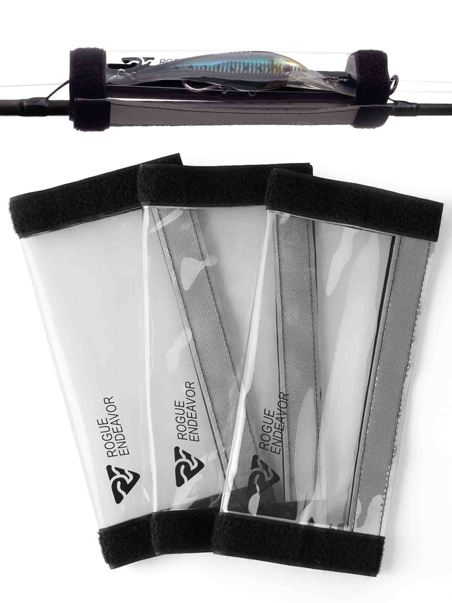 Rodeel Fishing Lure Wraps 4 Packs Clear PVC Lure Covers, with Hook Bonnets,  Keeps Children, Pets and Fishermen Safe from Sharp Hook, Large Size: 8.5